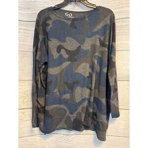 Go Couture Vintage Edition Camo Print Long Sleeve Top M